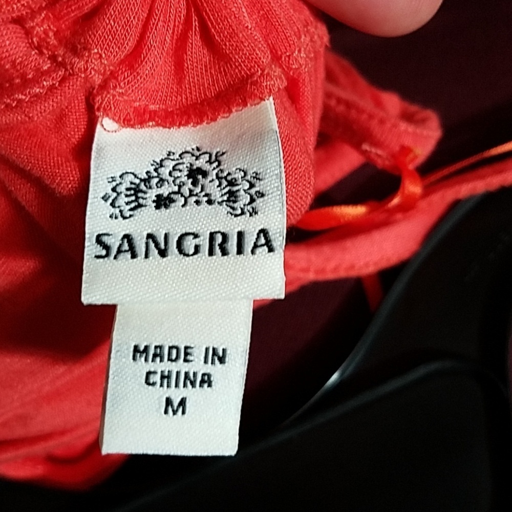 Sangria Strappy Dress Ruffled Hem Medium - Picture 5 of 5